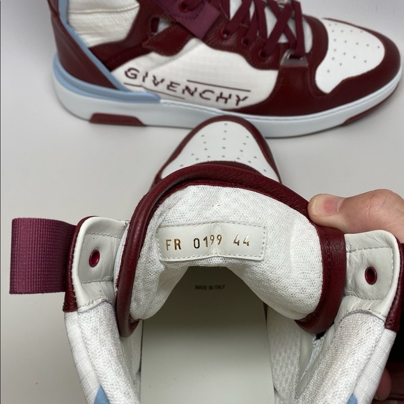 Givenchy Paris Logo Mesh Leather Off-White Street High-Top Fashion Sneakers NWT - Picture 12 of 14